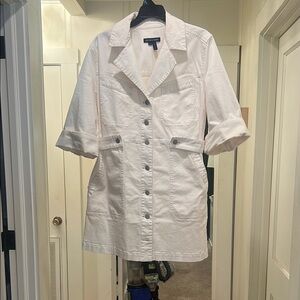 Veronica Beard White Button-Up Shirt Dress